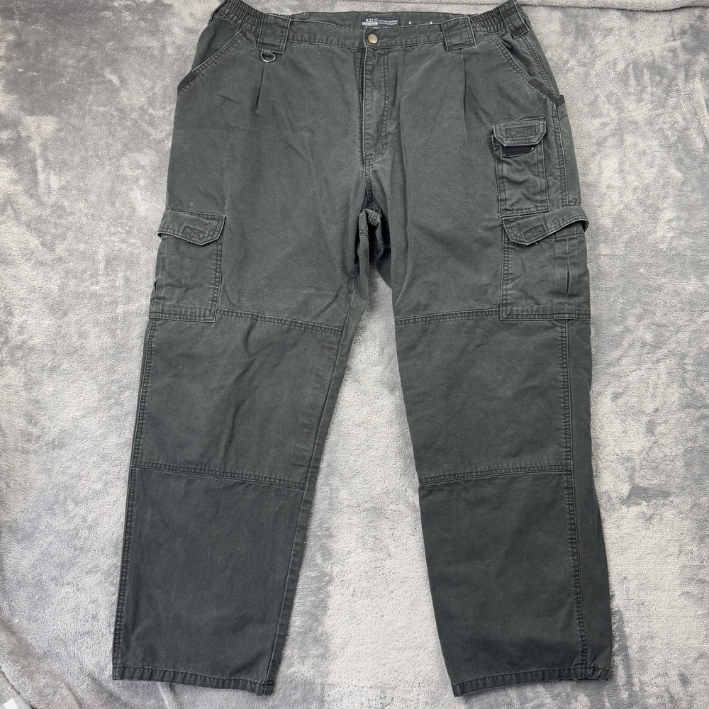 5.11 Tactical Cargo Pants Mens 39x30 Black Cotton Canvas Utility Workwear - Picture 2 of 11